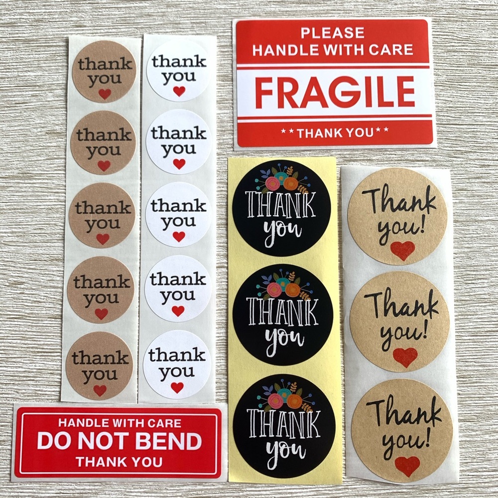 300 - Fragile & Thank You Stickers